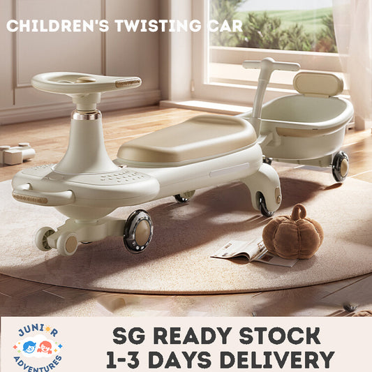 Kids Twisting Car Ride-On Toy – Baby Spinning Car with Music & Lights, Ideal Birthday Gift