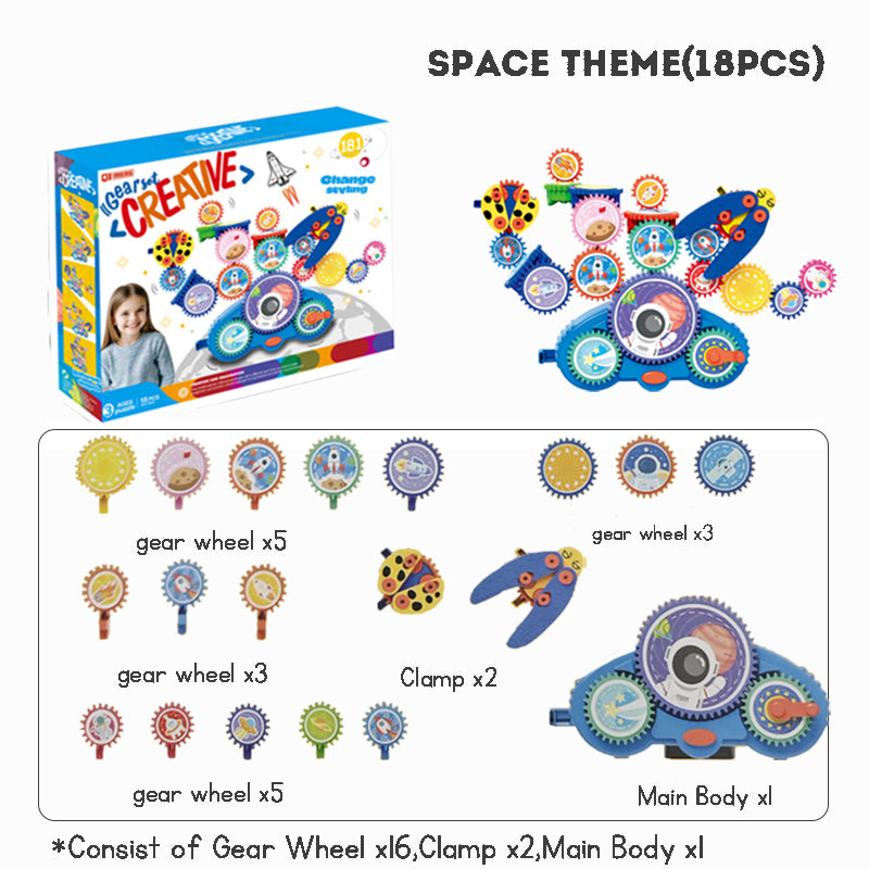Children's Electric Building Blocks Transform Gear Construction DIY Educational Assembly Toy Set