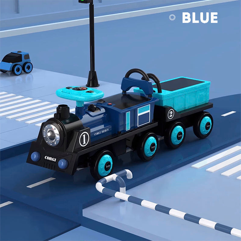 Children Electric Ride On Train Toy Remote Control Electric Train Double Seat Toy Car Sliding Car