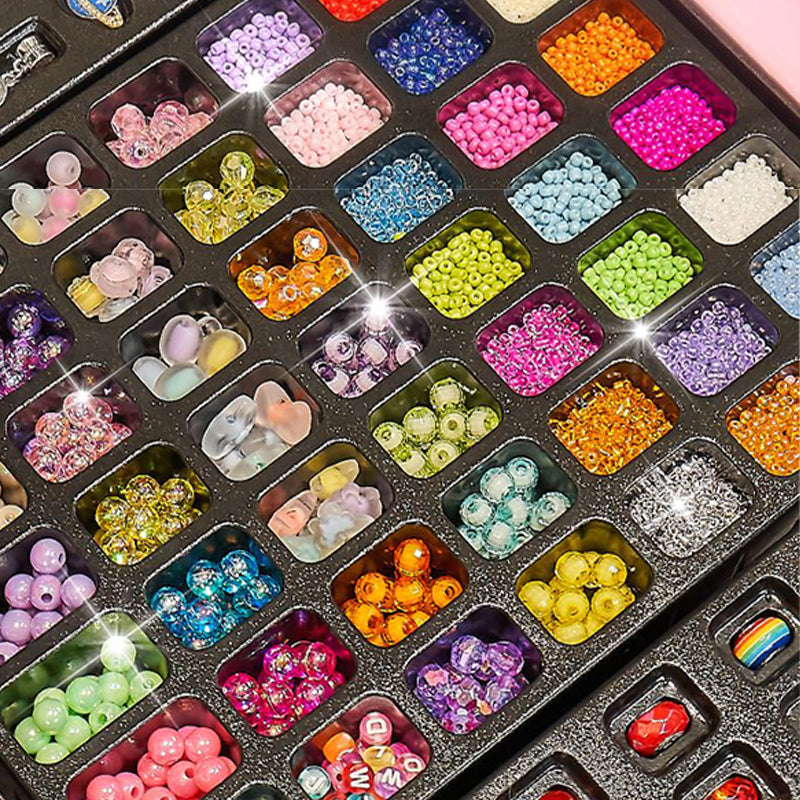 DIY Jewelry Gift Set for Girls – Bead Bracelet, Ring & Necklace Craft Kit with Accessories