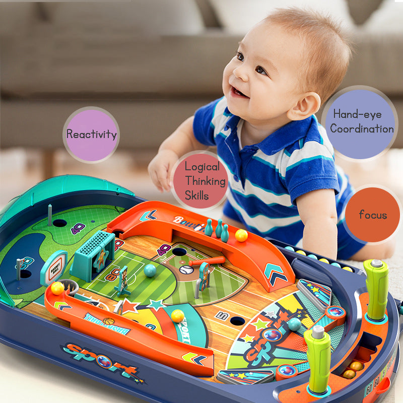 Kids Multi-in-1 Sports Pinball Game Table – Educational Desktop Toy with Interactive Play Features