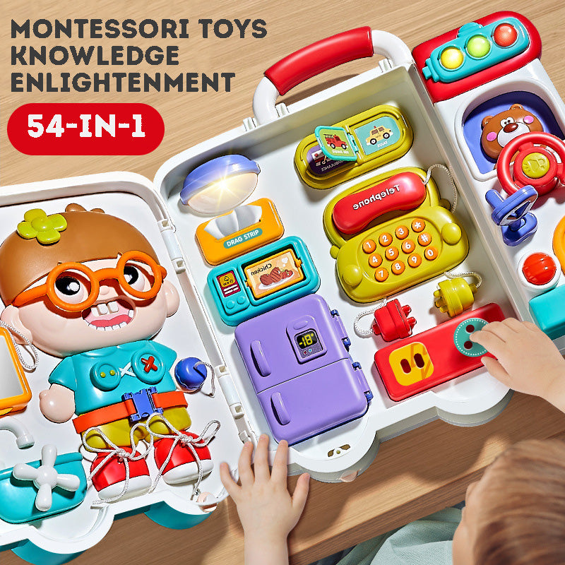 Busy Board Educational Toys Montessori Toys Multifunctional Bus Early Learning Busy Toy