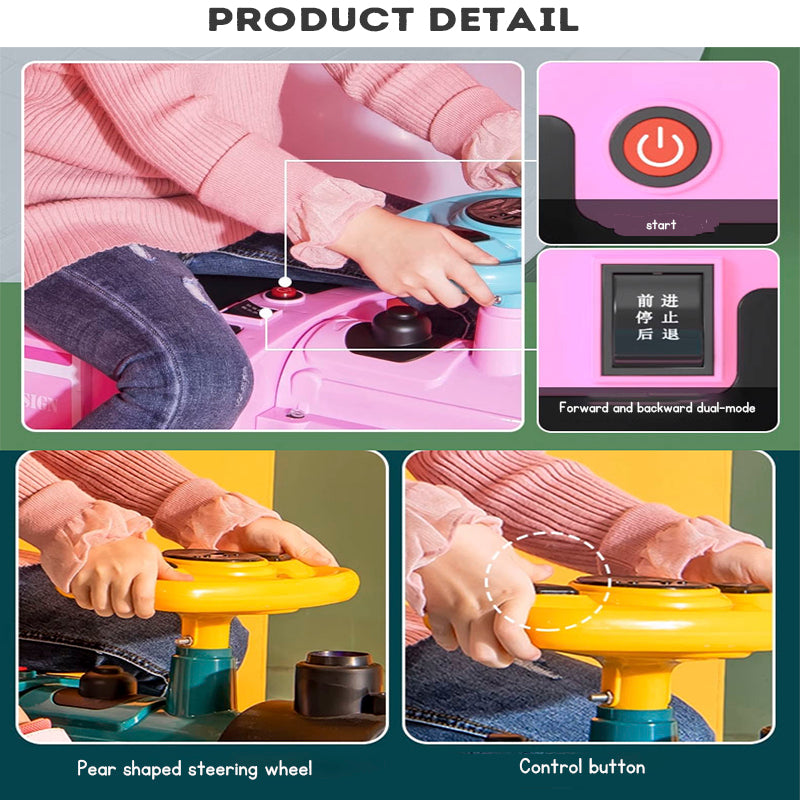 Children Electric Ride On Train Toy Remote Control Electric Train Double Seat Toy Car Sliding Car