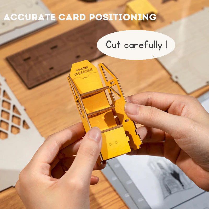 DIY Wooden Puzzle Miniature house Doll house 3D Book Nook Shelf Hand Made Toy