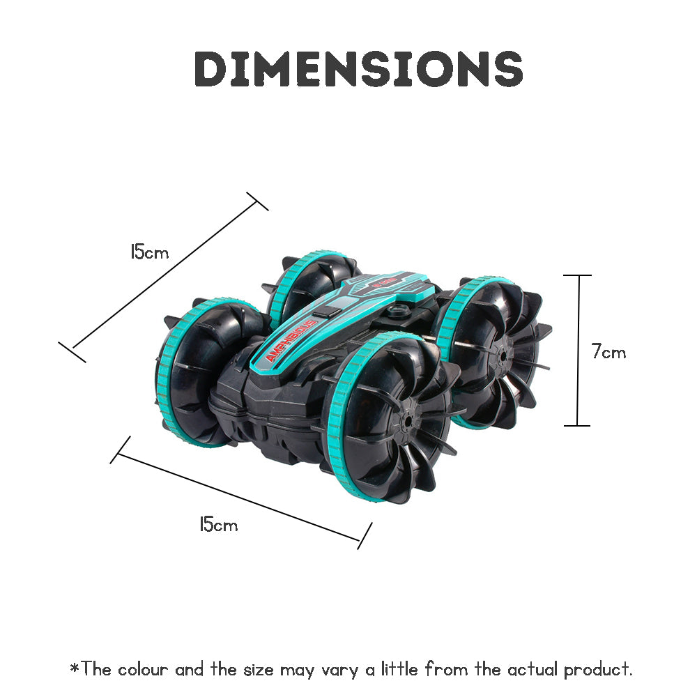 Kid's Remote Control Amphibious Stunt Vehicle 360 Degree Rotation Remote Control Car Toy Boys Birthday Gift