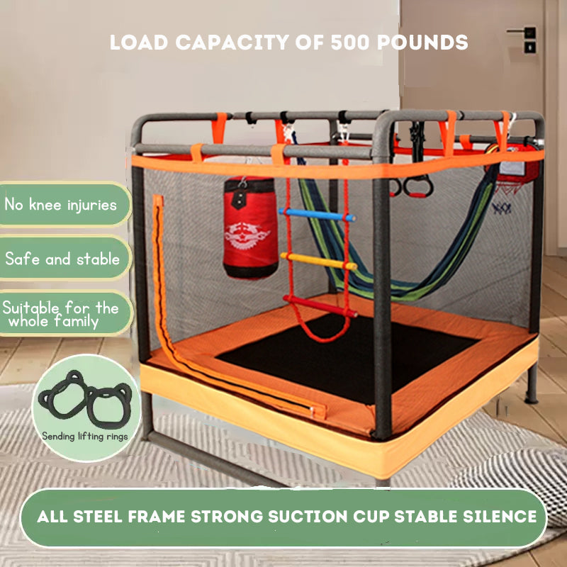 Trampoline For Kids home indoor Jumping Bed Fitness Toy Bouncing Bed