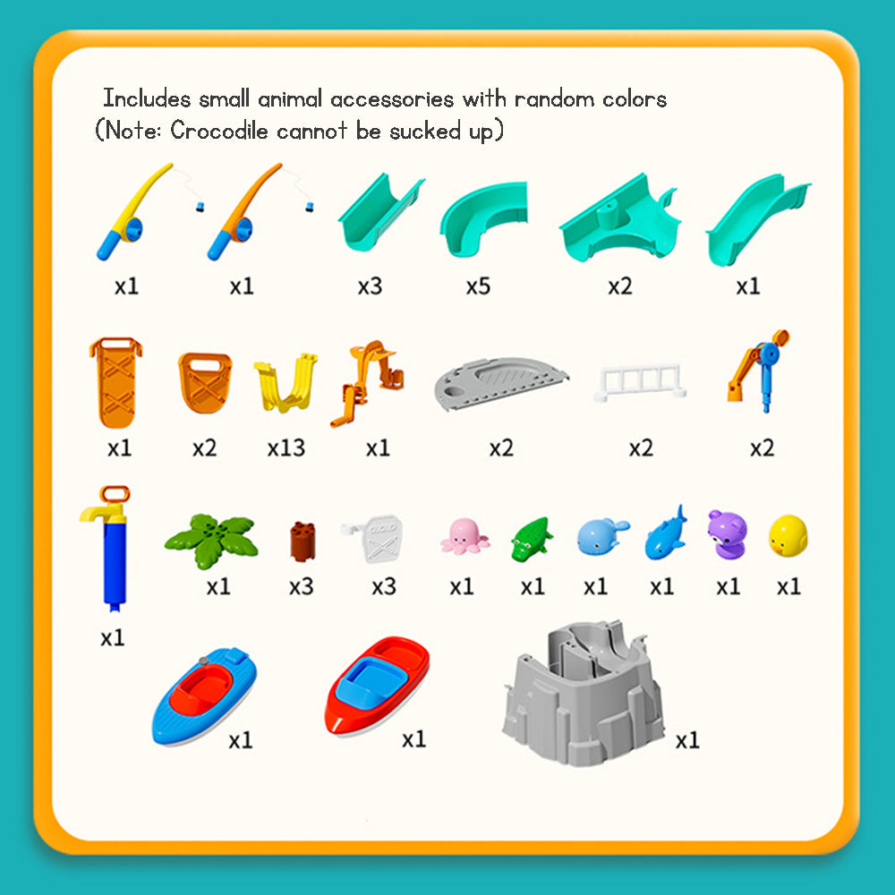 Fishing Track Water Play Toy – Pretend Play Water Park Set for Boys & Girls, Ideal Birthday Gift