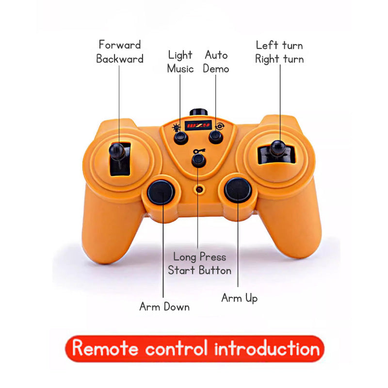 8-Channel Alloy Excavator Remote Control Toy – Rechargeable Wireless RC Digger Vehicle for Kids & Boys