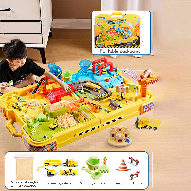 Children's Space Sand Toy Set Portable Handheld Set Puzzle Sand Table Engineering Toy