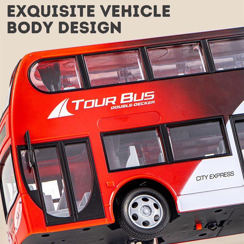 Remote Control Double Decker Bus Toy – RC Vehicle with Cool Lights | Safe, Durable Gift for Kids & Boys