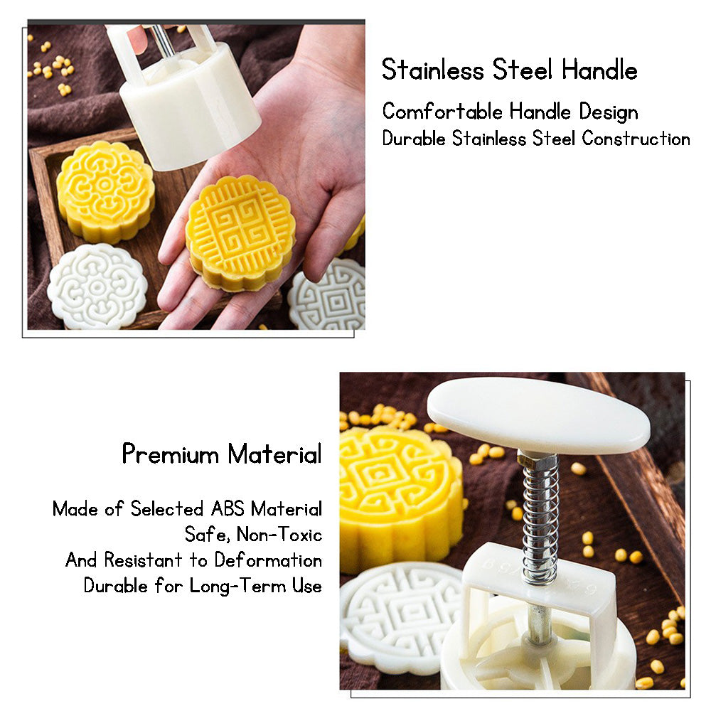 Children's Mid-Autumn Festival Pretend Playdough Mooncake Play Dough Embossing Mold Combo Set Creative Toy