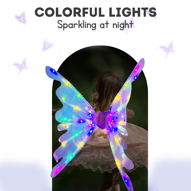 Girls Electric Light-Up Butterfly Wings Toy – Musical Fairy Wings with Lights | Christmas Costume & Performance Prop