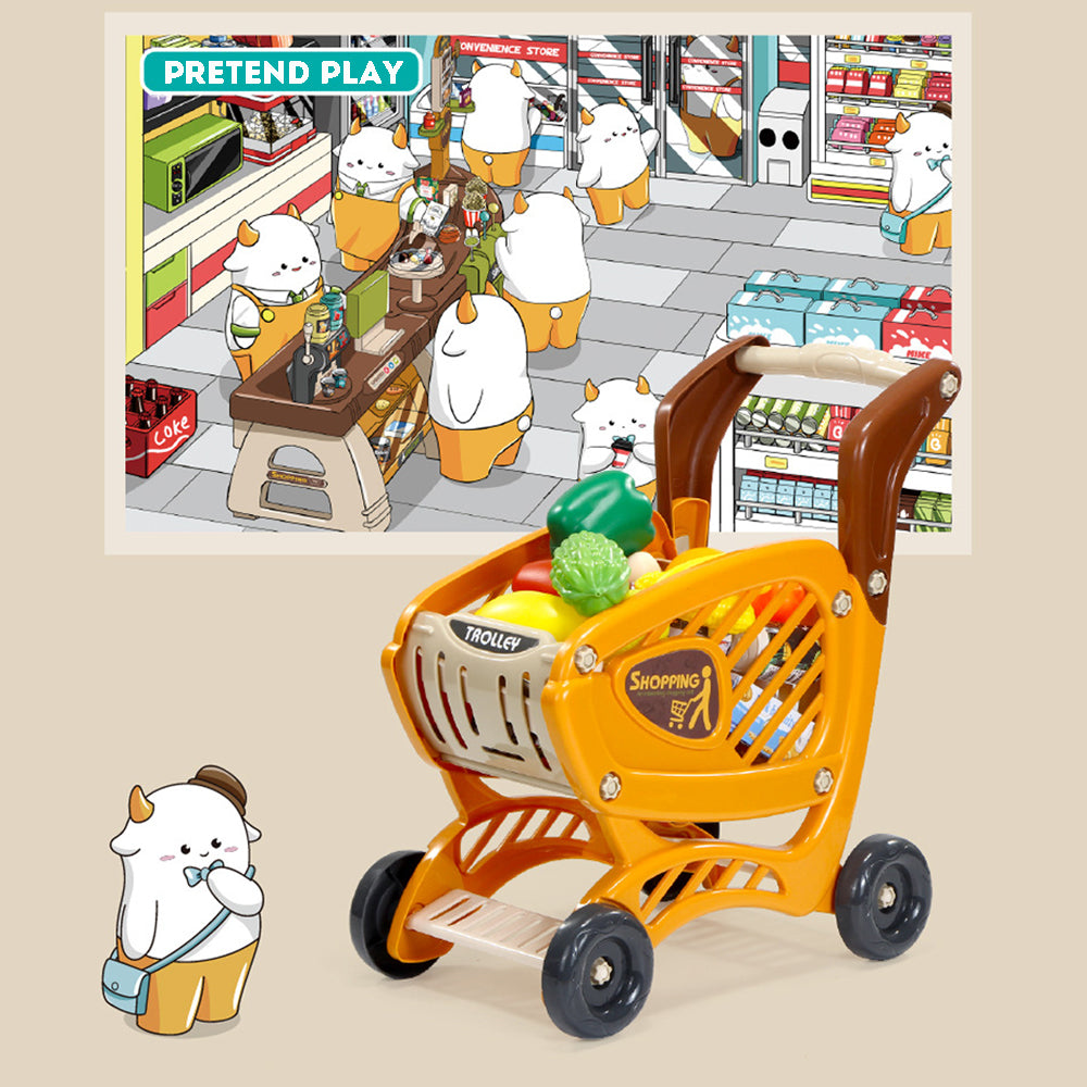 Buy Shopping Cart & Cashier Ice Cream Stand Toy Set – Creative Pretend Play