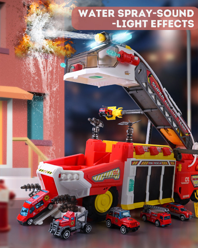 Fire Truck Fire Engine Toy Large Truck Toy Multifunctional Rescue Fire Truck Water Spray Toy
