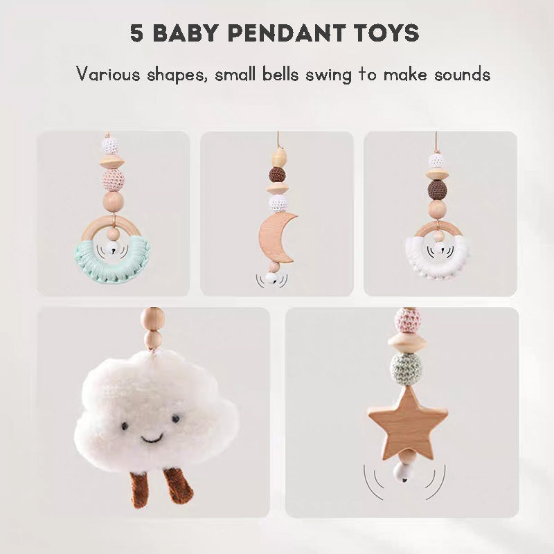 Baby Grip Toy Wooden Triangle Fitness Stand Newborn Sports Fitness Stand Baby Wooden Toy