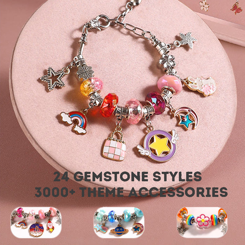 DIY Jewelry Gift Set for Girls – Bead Bracelet, Ring & Necklace Craft Kit with Accessories