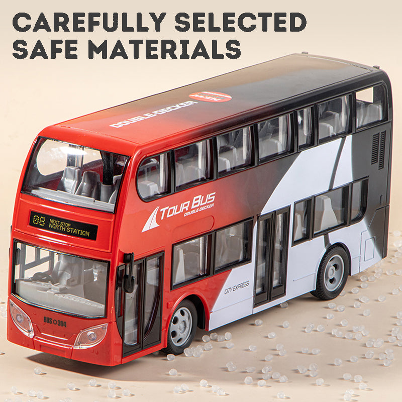 Remote Control Double Decker Bus Toy – RC Vehicle with Cool Lights | Safe, Durable Gift for Kids & Boys
