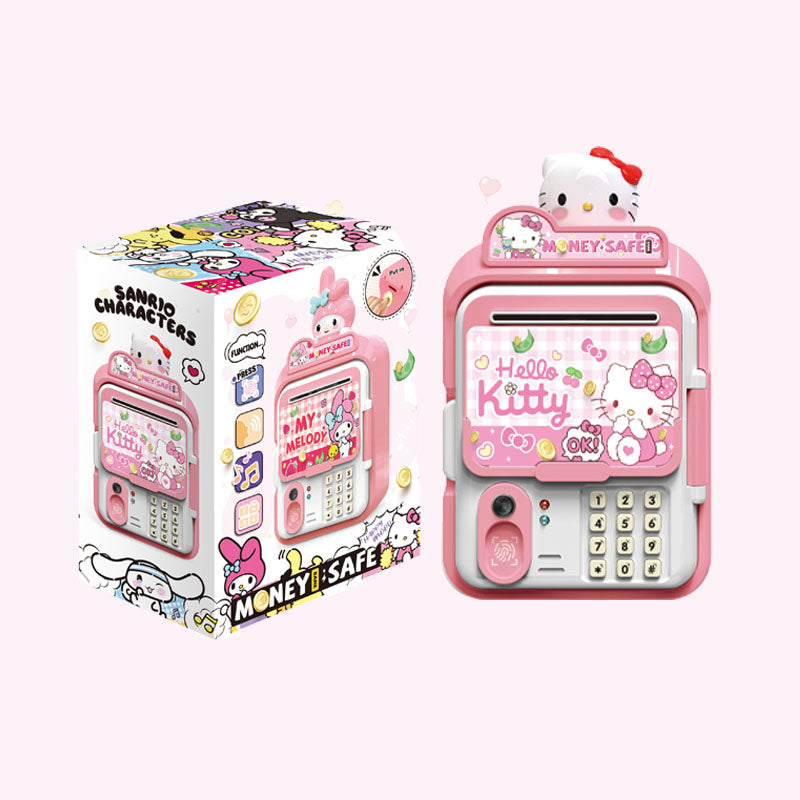 ATM Bank Savings Box Fingerprint Money Savings Box Coin Machine Children's Multi functional Safe Box
