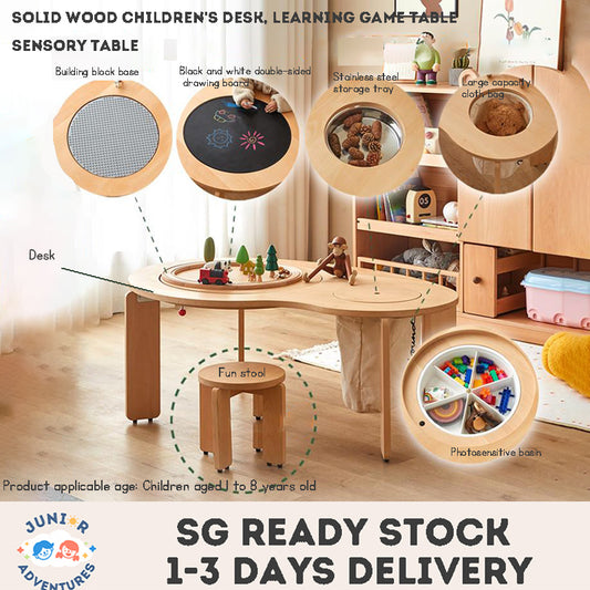 Solid Wood Children's Desk Game Desk Toy Baby Toy Table Activity Table Sensory Toy