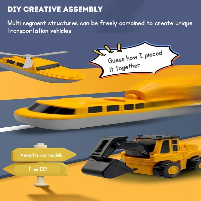 Magnetic Transformation Engineering Car Assembled Toy Deformation Robot Car Toy For Kids