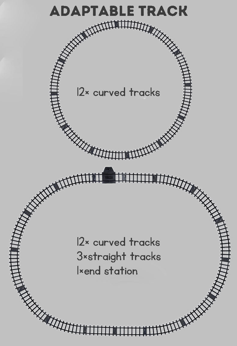 Children’s Remote Control Steam Train with Extra-Long Track – Electric Toy Train & Creative Building Kit