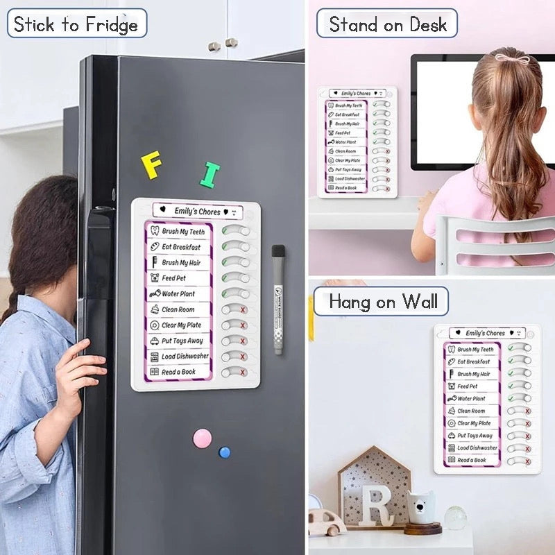 Magnetic A3 monthly schedule planner message board refrigerator magnet erasable 8 colors whiteboard markers whiteboard eraser