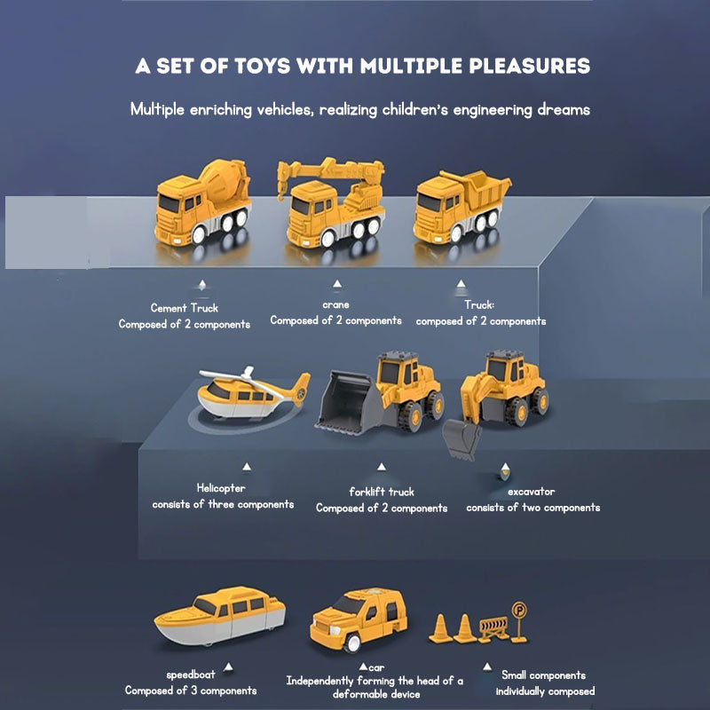 Magnetic Transformation Engineering Car Assembled Toy Deformation Robot Car Toy For Kids