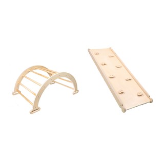 3-in-1 Wooden Climbing Frame for Kids – Indoor & Outdoor Playgym Set with Slide, Ladder & Arch