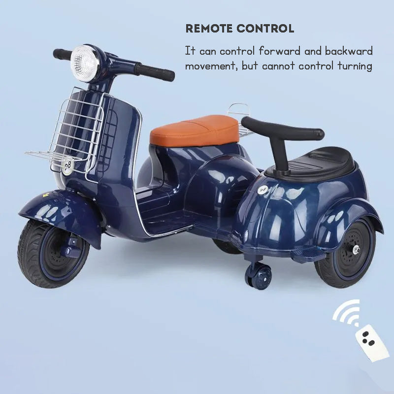 Rechargeable Electric Motorbike Tricycle for Kids – Ride-On Toy Vehicle with Music, Lights & Dual Seats