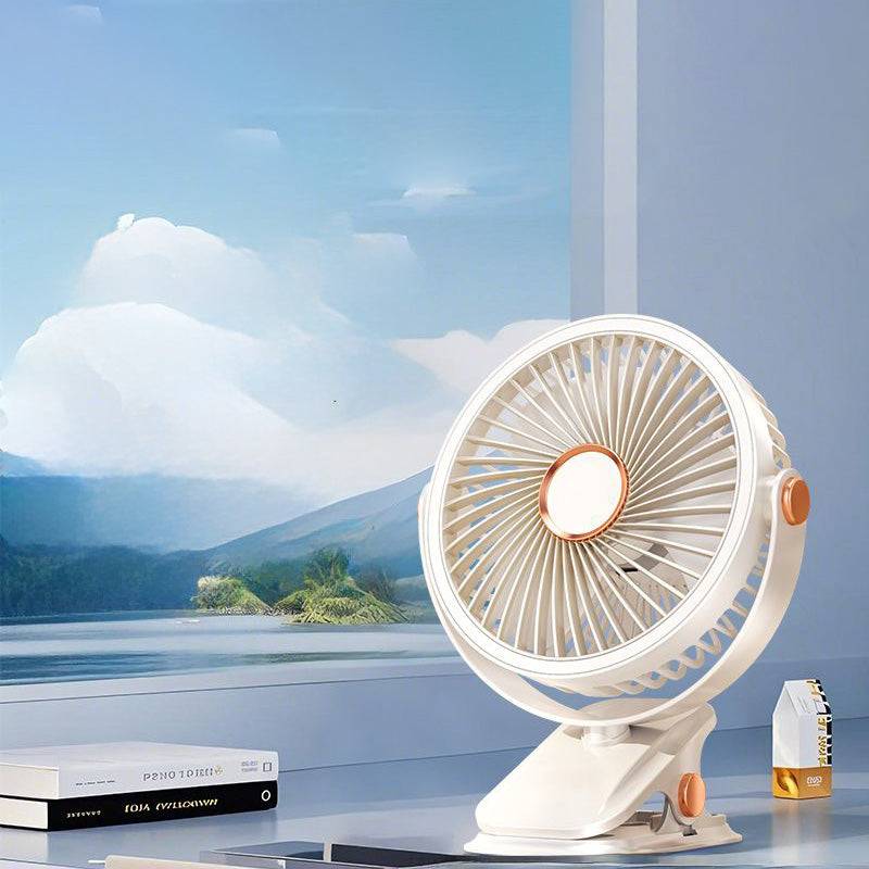 Clip-on Fan for Student Dormitory Bed Night Light Clip Fan Office Desktop Fan USB Rechargeable