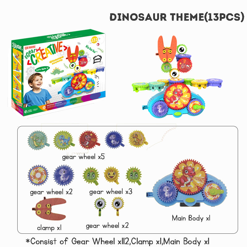 Children's Electric Building Blocks Transform Gear Construction DIY Educational Assembly Toy Set