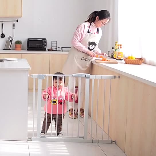 Adjustable Safety Gate for Baby & Pets – Metal Stair Fence Barrier with Lock | Staircase Protection (75–300cm Width)