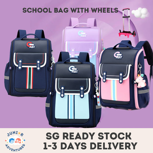 Kids Trolley Backpack Detachable Trolley Bag Luggage School Bag With Wheels