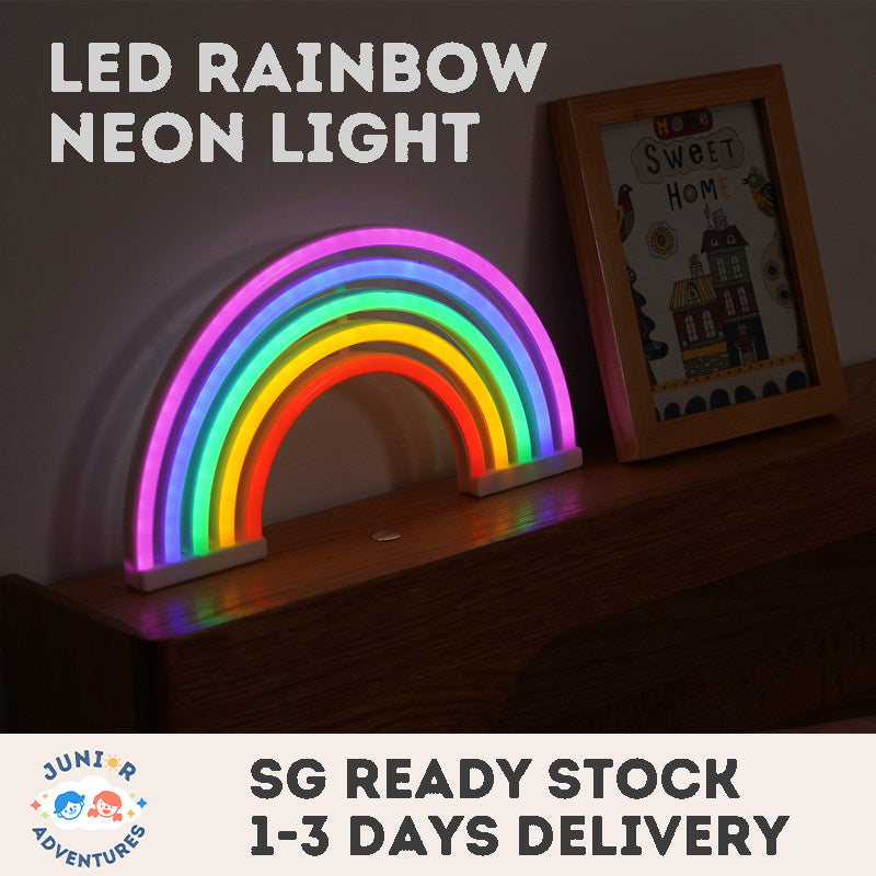 LED Rainbow Neon Light Wall Hanging – Battery & USB Dual-Use Night Light, Creative Christmas Holiday Decoration for Home & Net Celebrity Room Arrangement