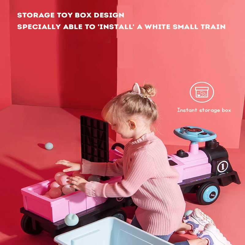 Children Electric Ride On Train Toy Remote Control Electric Train Double Seat Toy Car Sliding Car