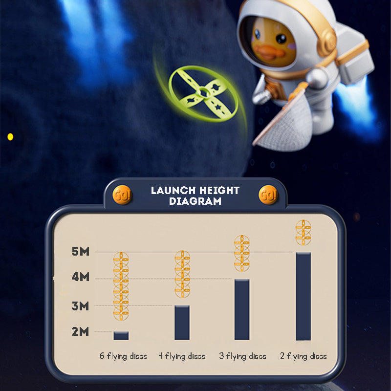 Foot-Powered Flying Disc Toy Launch Height Diagram