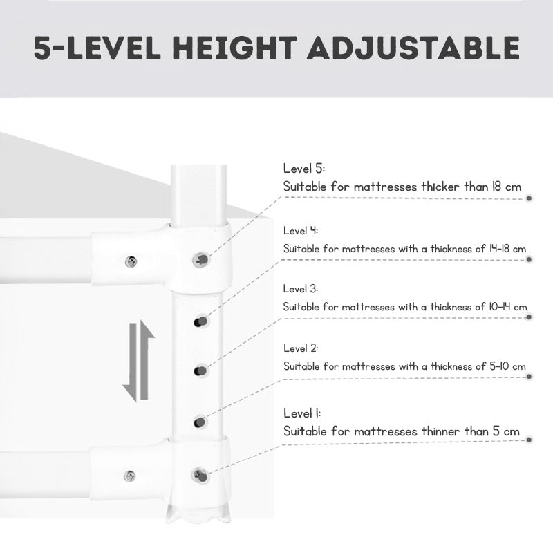 Baby Bed Safety Guardrail – Vertically Liftable Anti-Fall Fence with Double Button Lock | Adjustable Bed Rail for Toddlers
