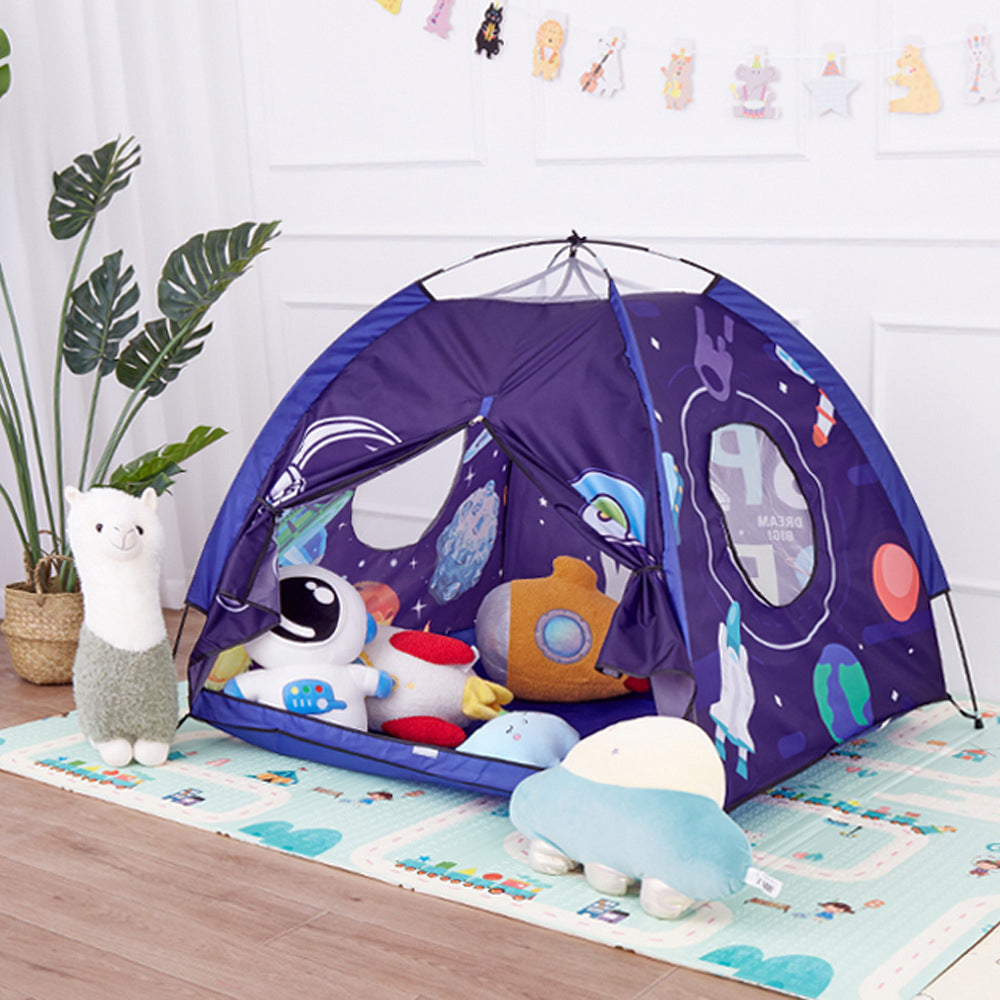 Multi-Functional Kids Tent – Indoor/Outdoor Starry Sky Astronaut Playhouse, Picnic Tent, Bed Divider & Game House