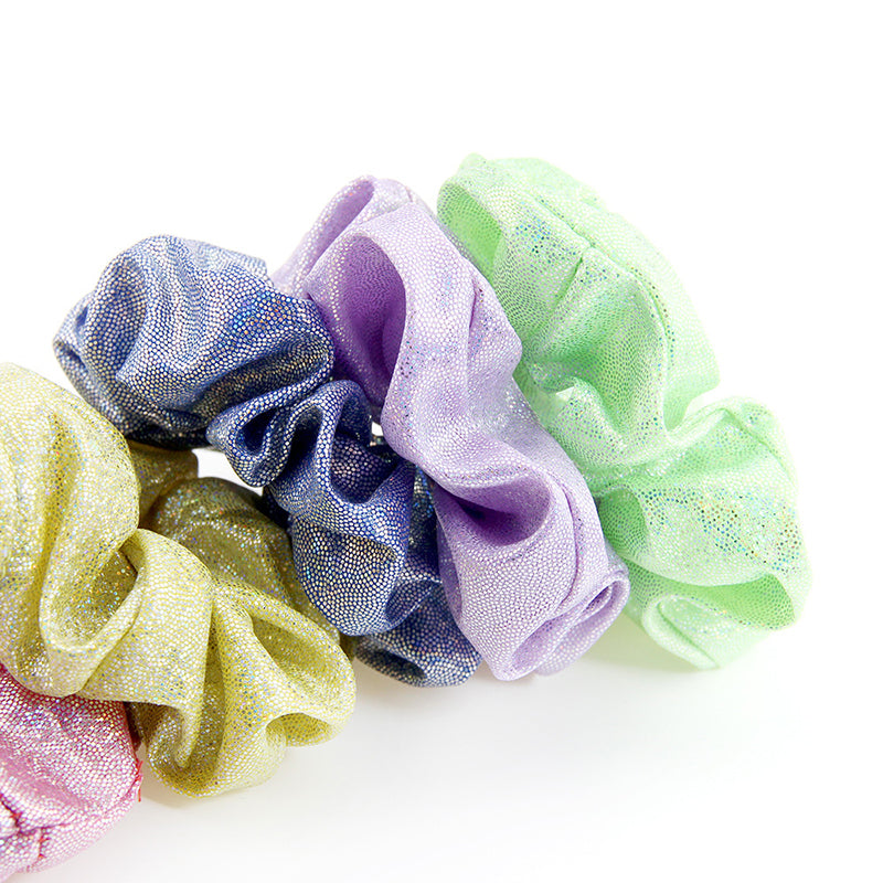 12 Colors Shiny Hair Ties Rainbow Hairbands Elastic Hair Ropes Big Elastic Bands for Women and Girls Hair Accessories