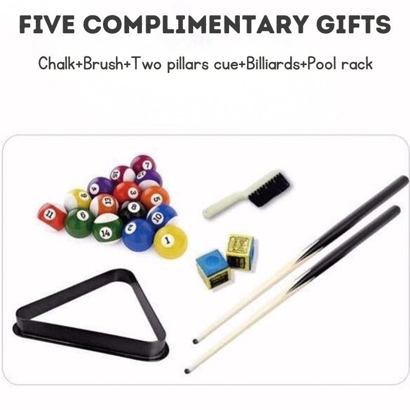 120cm Kids Folding Mini Pool Table - Height Adjustable Billiard Game Set with Cues, Intellectual Toy for Children