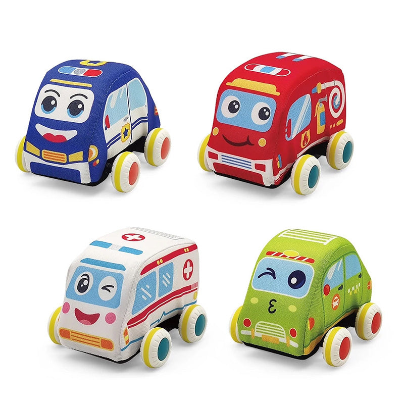 Baby toys Children's early education educational toys portable detachable baby cartoon cloth toy car set