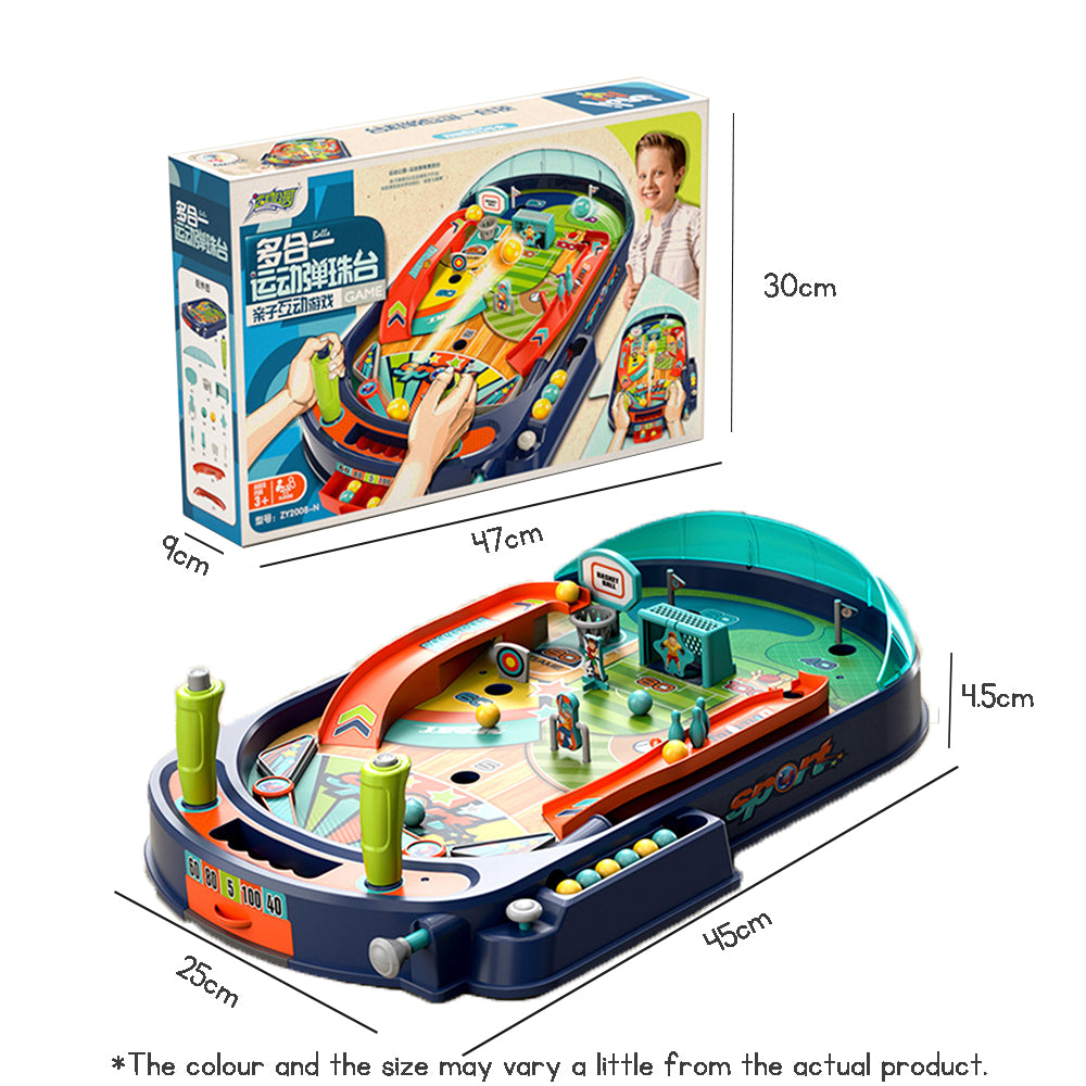 Kids Multi-in-1 Sports Pinball Game Table – Educational Desktop Toy with Interactive Play Features