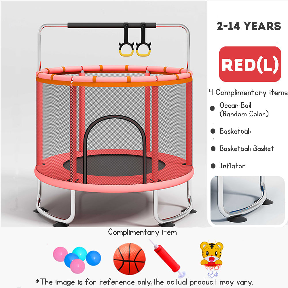 Kids Trampoline with Safety Enclosure Net – Indoor/Outdoor Trampoline for Toddlers, Parent-Child Interactive Play