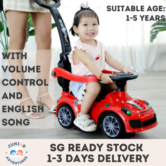 SG Local Delivery Toddler Ride On Pusher Car With Music Exercises Children's Walking Ability And Exercises Legs