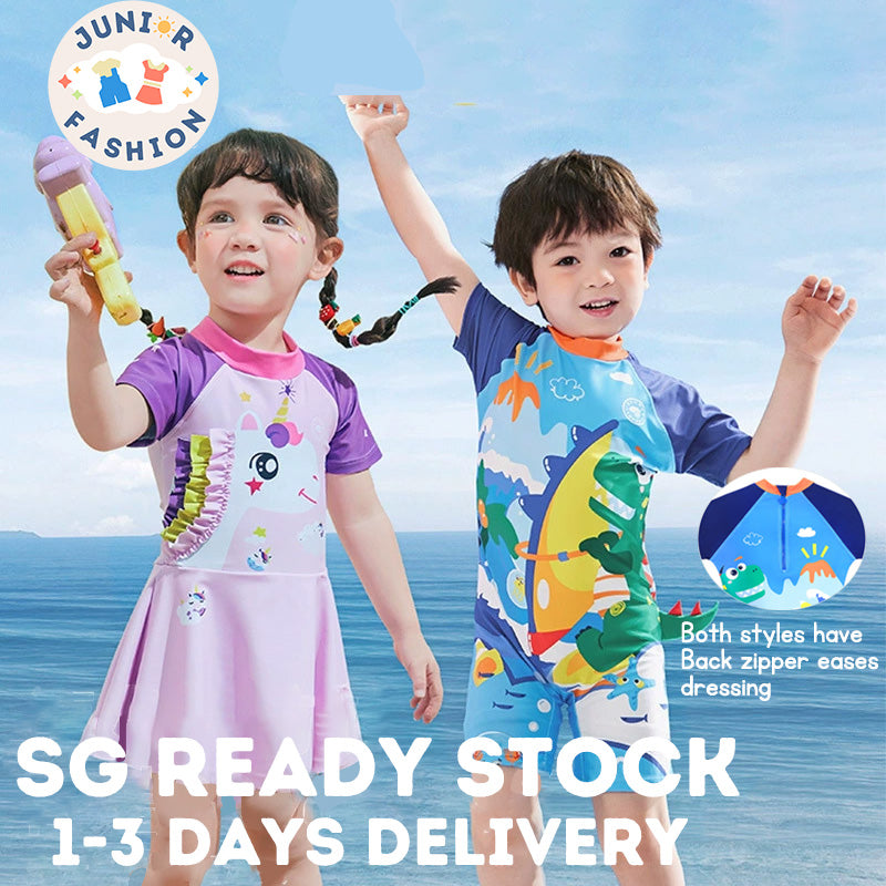 Children's One-piece Swimsuit - UPF50+ UV Protection, Quick-drying, Elastic Swimwear