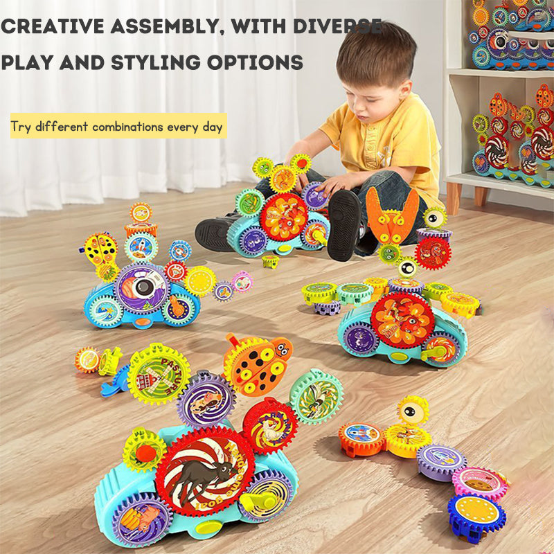 Children's Electric Building Blocks Transform Gear Construction DIY Educational Assembly Toy Set