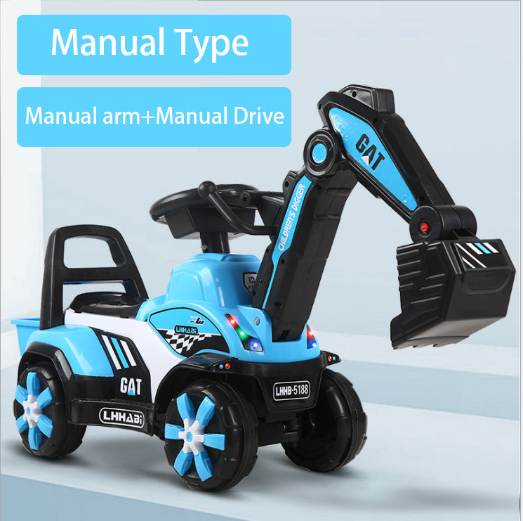 Rechargeable Electric Excavator Ride-On Toy – Manual & Battery Operated Digger for Kids, SG Local Delivery