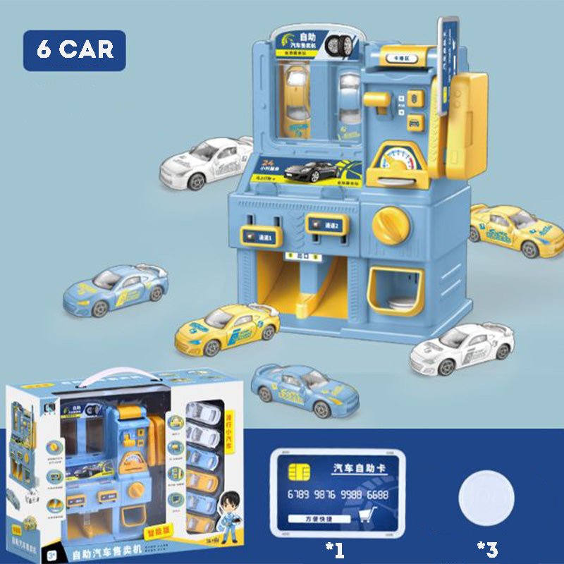 Kids Car Vending Machine Toys Pretend Play Coin Card Lights Music Toys For Boys Girls Toys