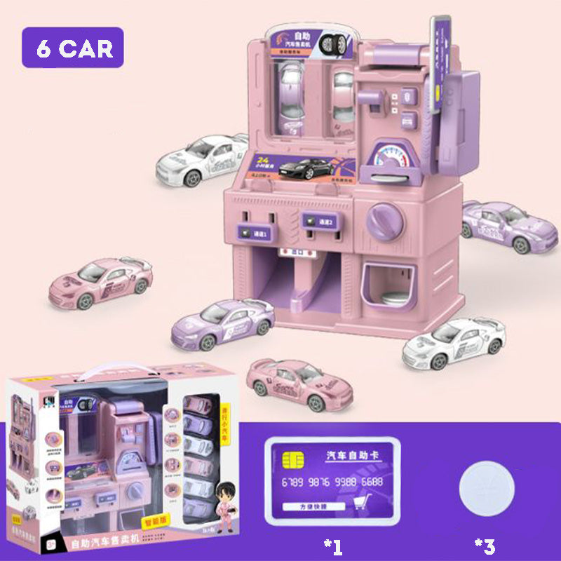 Kids Car Vending Machine Toys Pretend Play Coin Card Lights Music Toys For Boys Girls Toys