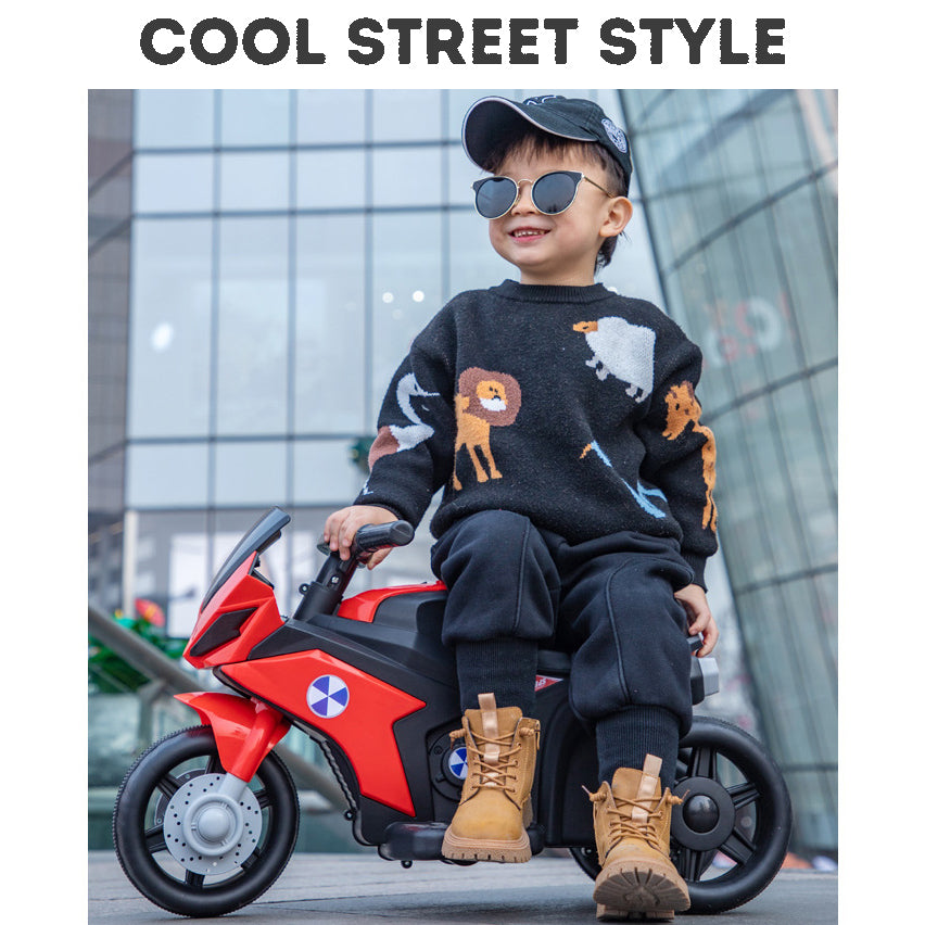 Kids 3-Wheel Scooter & Electric Ride-On Bike WIth Safety Mark Charger
